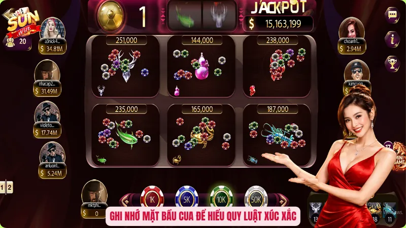 Ghi nhớ mặt bầu cua để hiểu quy luật xúc xắc
