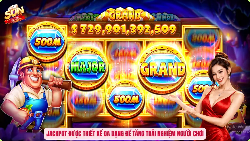 Jackpot được thiết kế đa dạng để tăng trải nghiệm người chơi